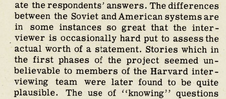 The manual argues that the differences between the American and the Soviet system are so great, that you can't judge the plausibility of information you are getting based on your "common sense". Sounds good, doesn't work. Many unbelievable stories were later proven very plausible