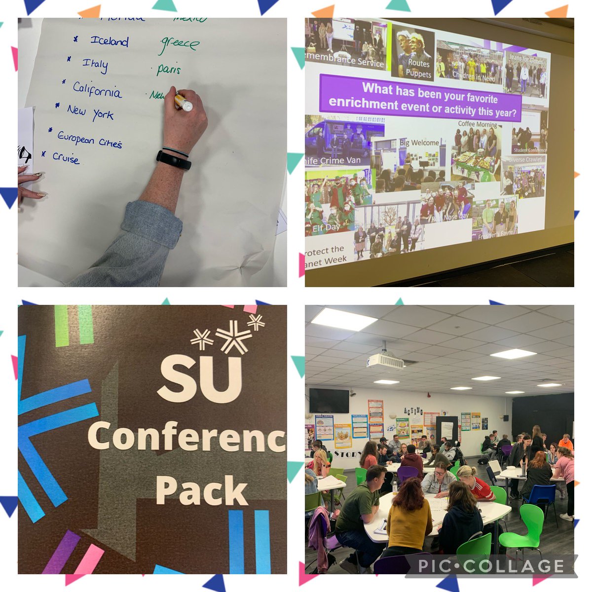 mrsmad40's tweet photo. Itโs the final #StudentConference @CrawleyCollege with a confident & enthusiastic group of #studentreps reflecting on the best parts of this academic year & planning the next! @crawley_su https://t.co/DeqPd6W5e5