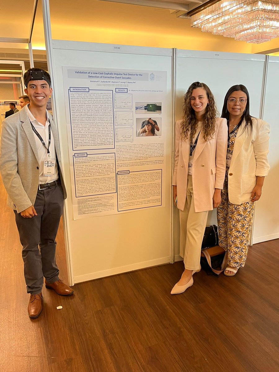 Happy to be presenting our research “Validation of a Low Cost Cephalic Impulse Test Device for the Detection of Corrective Overt saccades” at #barany2022 #VHIT #vertigo <a href="/barany2022/">Barany2022</a>