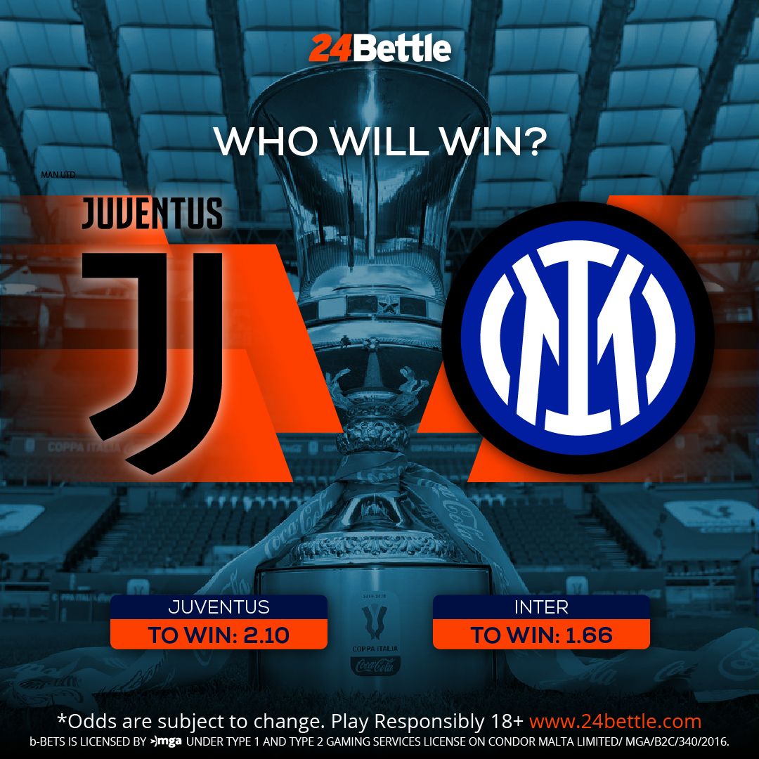 24Bettle's tweet photo. Who will win today’s Coppa Italia Final? Juventus or Inter? Bet on your favourite at https://t.co/LQmsVDVMHD! https://t.co/22TjJyHqsk