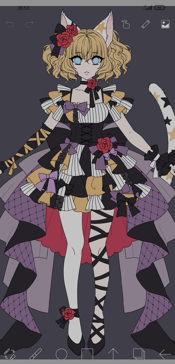 It's a long time no see >////<).. been busy bcs my real life.. doing custom adopt because she hasn't been sold :'' hope after this customize she  will find a new owner :'' she is a Calico 
#adoptableoc #adoptableauction #illustration #artwork #animegirl #animenekomimi #digitalart