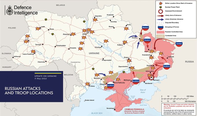 Russian attacks and troop locations map 11/05/22