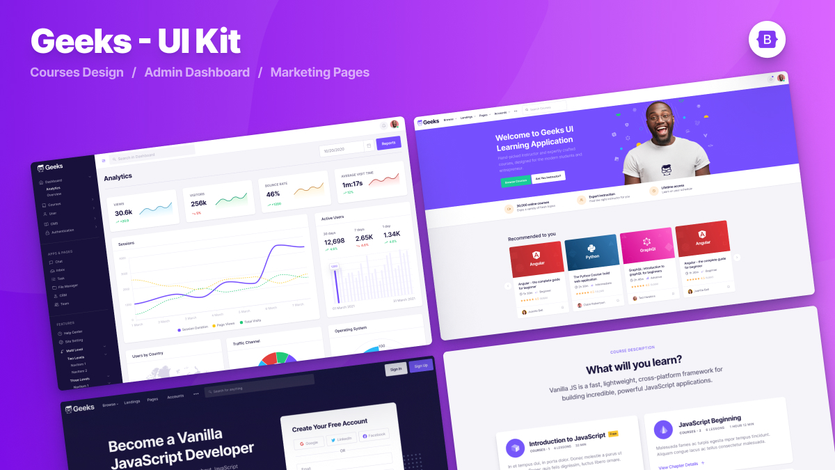 getcodescandy's tweet photo. Geeks UI - Create Learning Marketplace. Geeks is a  bootstrap template. 

#DigitalMarketing #Courses #DevOps #WebDevelopment #programming #udemy #SEO #bulgaria #Sofia #Plovdiv #Varna #datascience #CodeNewbies #javascript #development #coursera #udacity

https://t.co/9VV1mJs2Ek https://t.co/BpKw1MOeuz