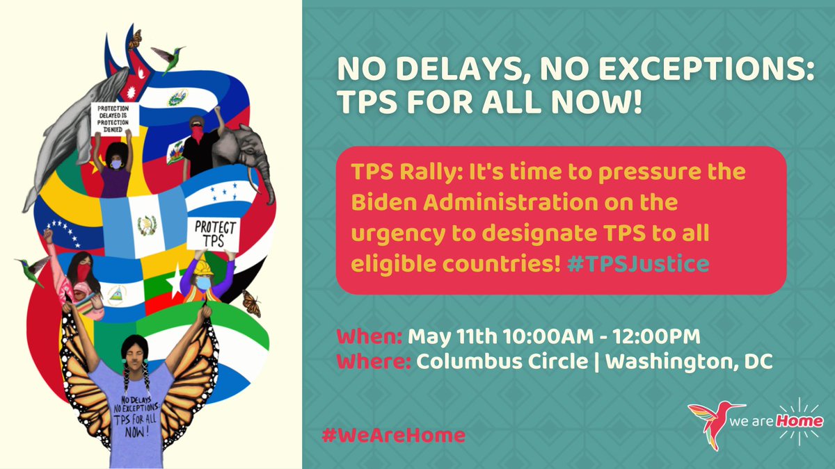 AfricansUS's tweet photo. Can’t make it to DC? Join the virtual TPS rally through FB on 3/11! It’s time to mount pressure on the Biden Admin to use its executive power to grant TPS status to all eligible countries! The time is NOW protection delayed is protection denied!
#TPSJustice #BeyondTemporary https://t.co/zpJAVv8CXY