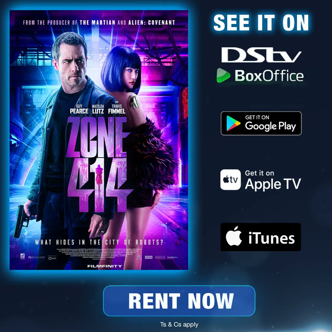 FilmfinityZA's tweet photo. Zone 414 is a dangerous colony of humanoids known as the city of robots.
#Zone414, featuring Travis Fimmel, Matilda Lutz and Guy Pearce, is now available on Video on Demand!
Watch it on DStv BoxOffice, Google Play, Apple TV or iTunes. https://t.co/gb3iHKczMc https://t.co/EAHk0VUx5m