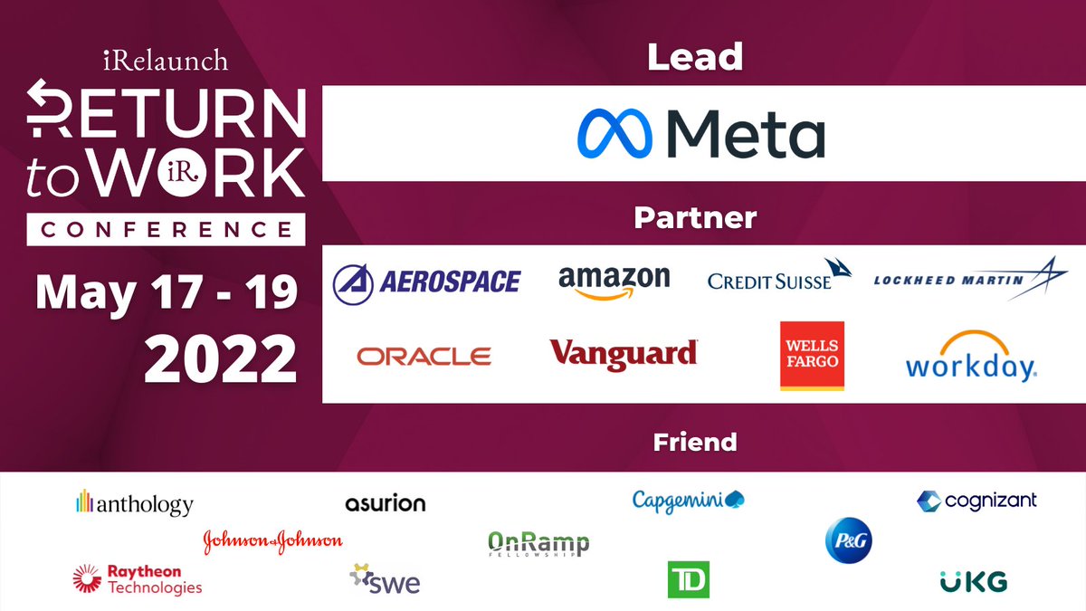 iRelaunch's tweet photo. Registration for the #iRelaunch #ReturnToWorkConference closes TODAY! Grab your ticket today because we are unable to accept any late registrants!
⏰
https://t.co/sGA8hpmbMN
#CallOutYourBreak #RTWConference https://t.co/h2ld0slUH3