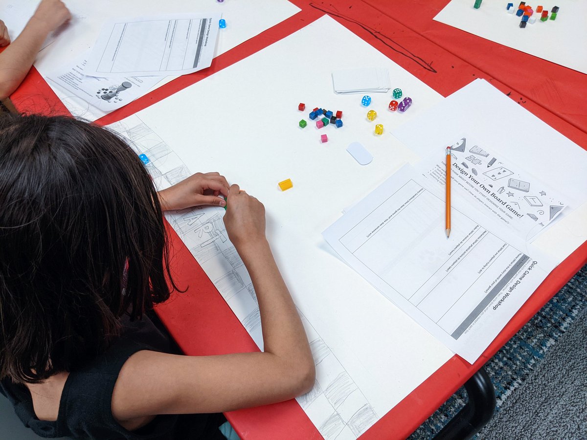 ToPlayIsHuman's tweet image. Yesterday I ran a program (children&apos;s librarian) where kids designed board games! There was a game about rescuing dogs that escaped a shelter; an obstacle race; &amp;amp; one where players navigate a maze to collect magical powers to defeat an evil dragon. @ala_gamert #gaminginlibraries