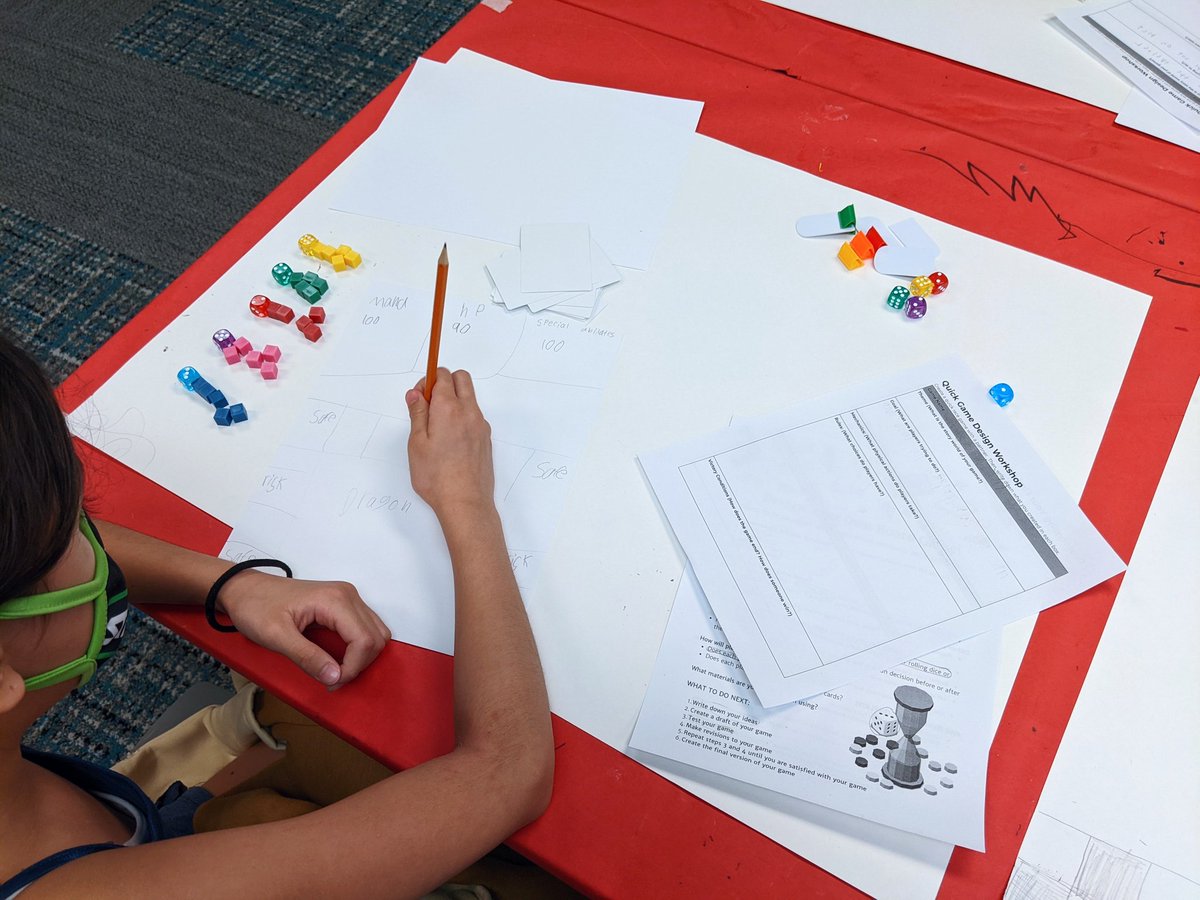 ToPlayIsHuman's tweet image. Yesterday I ran a program (children&apos;s librarian) where kids designed board games! There was a game about rescuing dogs that escaped a shelter; an obstacle race; &amp;amp; one where players navigate a maze to collect magical powers to defeat an evil dragon. @ala_gamert #gaminginlibraries