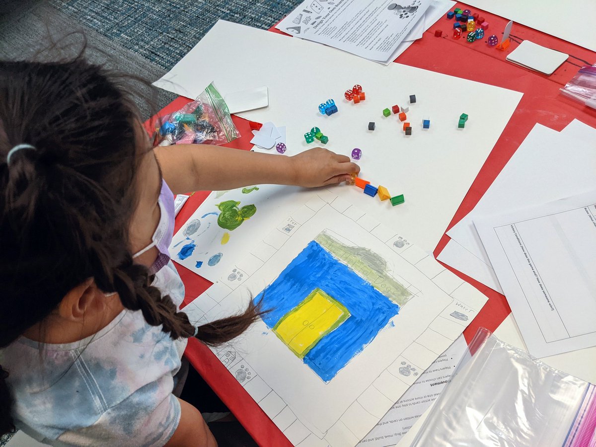 ToPlayIsHuman's tweet image. Yesterday I ran a program (children&apos;s librarian) where kids designed board games! There was a game about rescuing dogs that escaped a shelter; an obstacle race; &amp;amp; one where players navigate a maze to collect magical powers to defeat an evil dragon. @ala_gamert #gaminginlibraries