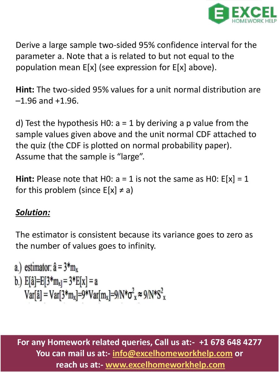 excelhwhelp's tweet image. I am Titus B. I am a Best Data Analysis Homework Expert at excelhomeworkhelp.com. I hold a Master's in Statistics, from Mississippi, USA. I have been helping students with their homework. I solved homework related to Best Data Analysis.
Visit flic.kr/s/aHBqjzPoF9