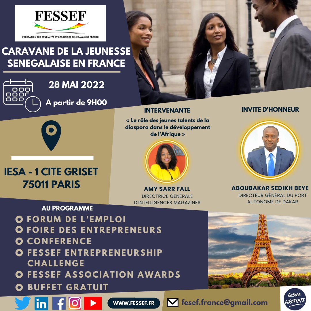 fesseffrance's tweet photo. Rendez-vous à Paris le 28 mai à Paris.
Deuxième journée de la caravane.
La FESSEF, une union qui fait réellement la force !
#fessef #caravane #CJSF #emploi #entrepreneur #senegalaisdefrance https://t.co/LPiHNyccpJ