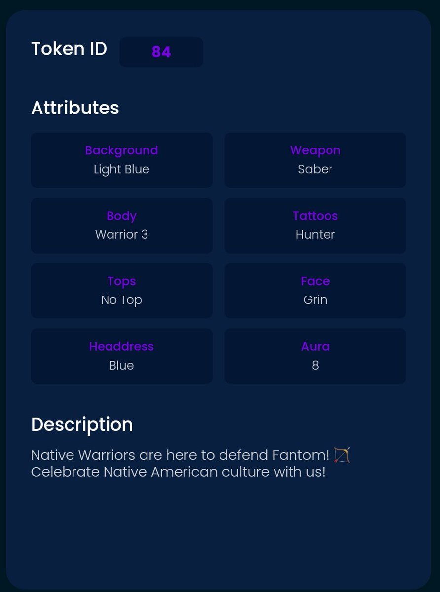 fantomwarriors's tweet photo. Every warrior have AURA level 1- 10, you can check your aura level using darkmatterdefi app nftpool section , after staking start aura level affect your dmd earning, collect high aura level earn more ❤️👹️
For mint :- https://t.co/8QkPfYAkWN
#nft #stacking #ftm #NFTCommunity https://t.co/zBJqg9Ga4y
