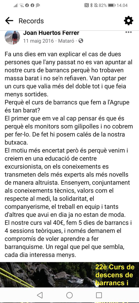 El Sr. Facebook m'ha recordat això que vaig escriure fa 6 anys i que avui en dia segueix tant vigent