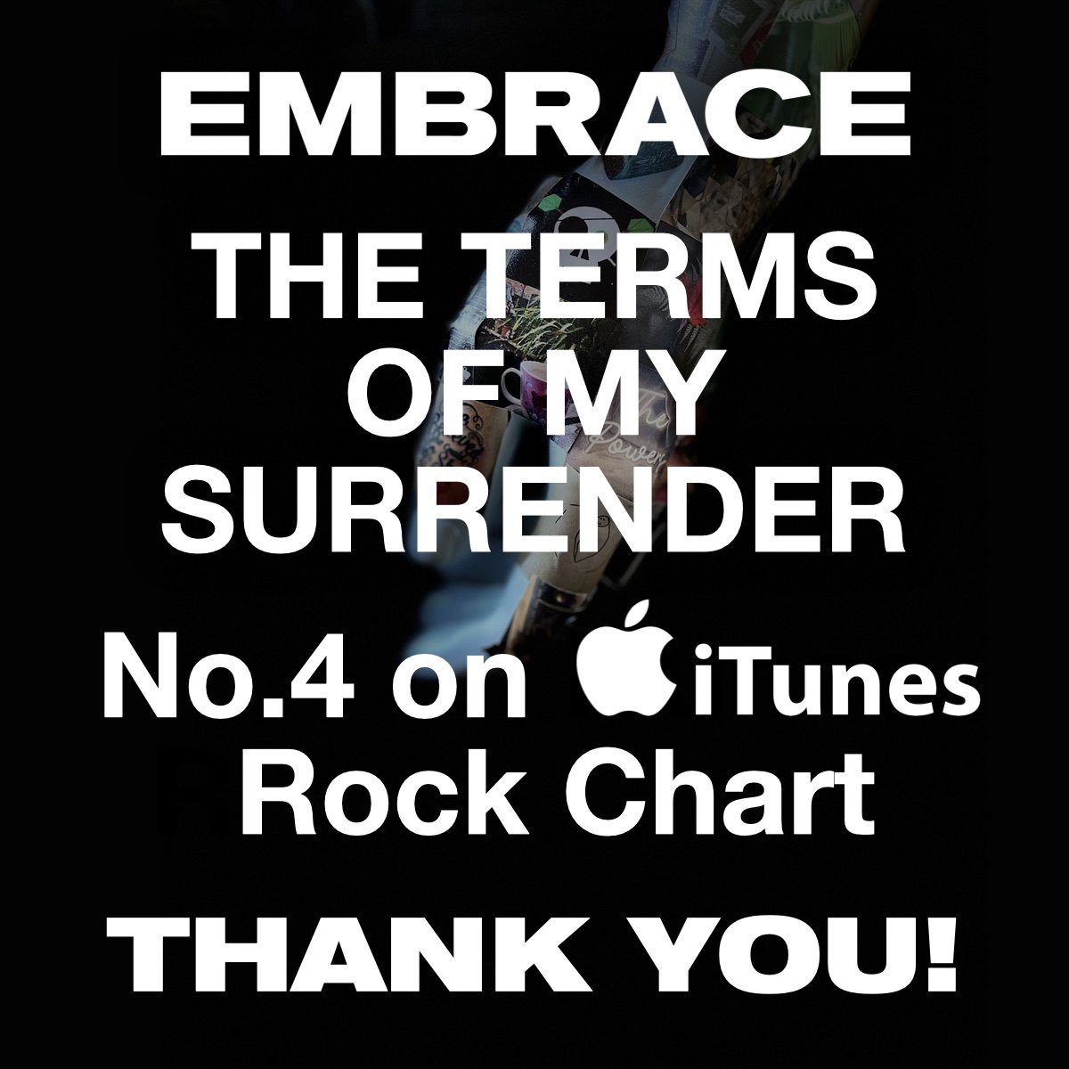 embrace's tweet photo. The Terms Of My Surrender is currently no.4 on the @iTunes rock chart!!
Thank you to everyone who has already purchased it ๐๐ป If you havenโt yet, please download here
๐ https://t.co/LnyREhYXMF
Please share and๐ #getno
DRSMM x
#embraceband #embracebanduk #TTOMS #HTBAPLOP https://t.co/iCl2lOTR88