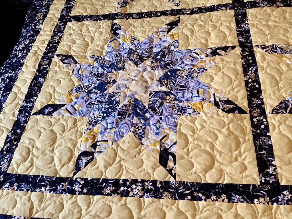 stan_sdcollins's tweet photo. The last quilt for this year. The sewing machine is put away for the summer and there will be no more quilting done until winter sets in again. It is going to start being too nice to spend time doing indoor things. Our summers are so short we cannot even miss one day of them. https://t.co/RYioJCXqCc