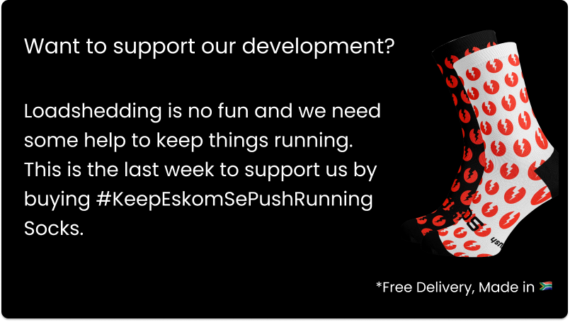 EskomSePush's tweet photo. ⚡️ Retweet this! Five retweeters will receive a pair of #KeepEskomSePushRunning running socks. https://t.co/j1nu8j0pyb