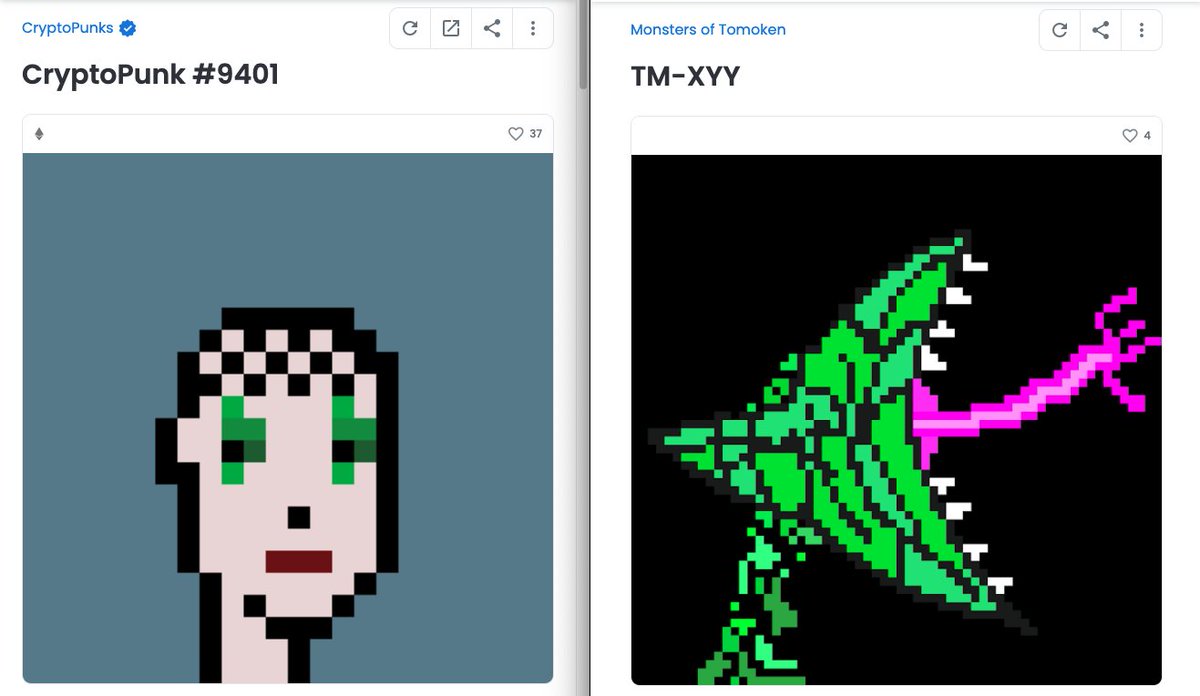 Tomokens_'s tweet photo. @Nftad3 

Where do you see the most potential?🤑😍
#Collection #cryptopunks #NFT #art #Opensea https://t.co/3kqTEvIW2k