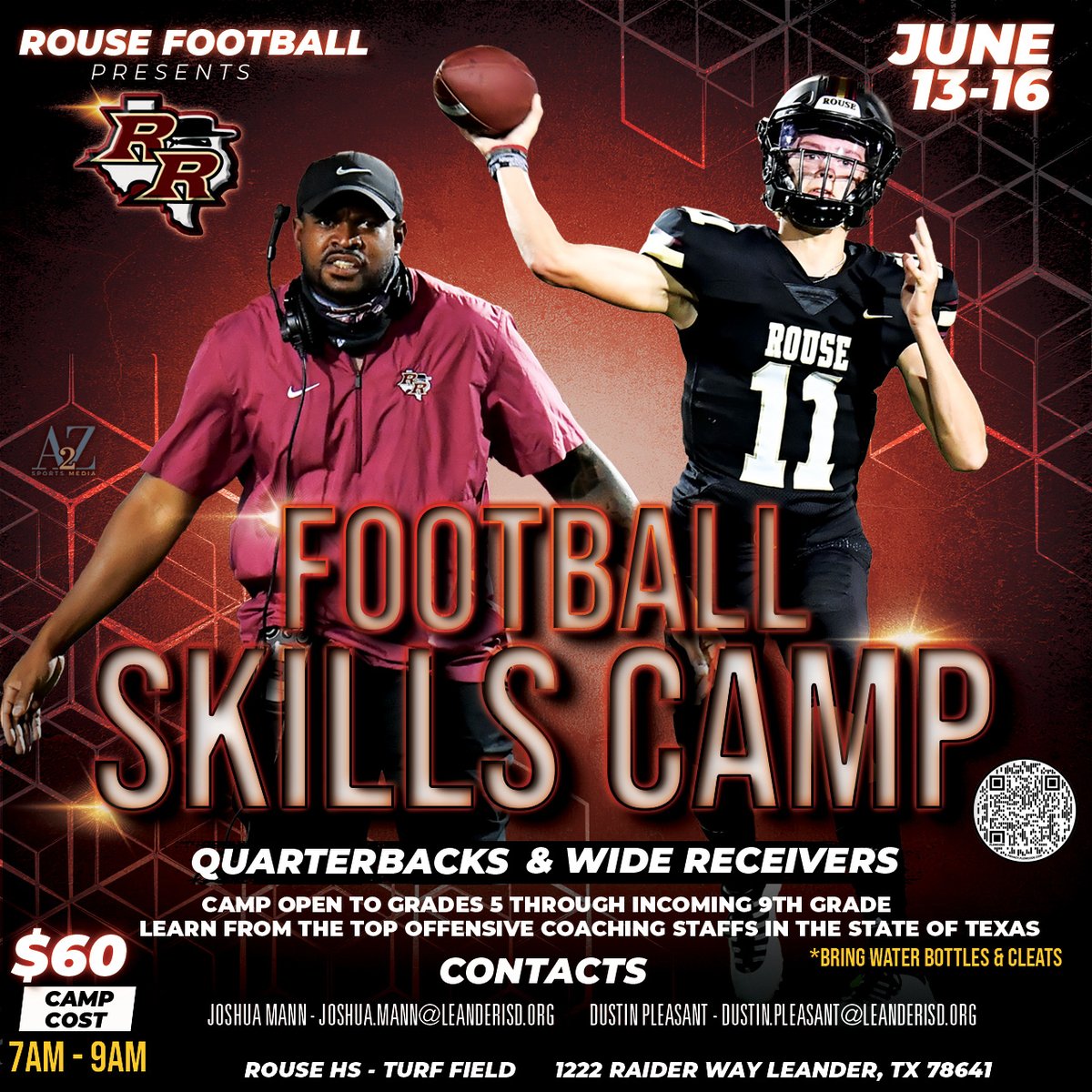 CoachMann92's tweet photo. Future Raiders don't miss out on this opportunity! @AthleticsWiley @StilesAthletics @BHCBears @PHEHuskies @TarvinES @TheRealMrsMeeks @RouseRaidersFB @coach_pleasant #1RoUSe https://t.co/1jWj8A2sEL