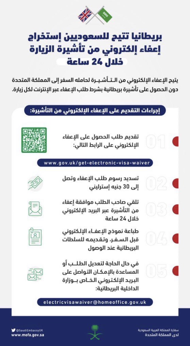 خبر جميل لعشاق بريطانيا 🇬🇧 
وعقبال ان شاء الله نشوف دول اخرى تعفي السعودين من التاشيرات ..

قريبا ان شاء الله نشوف قوة الجواز السعودي 👏🏼🇸🇦🇸🇦