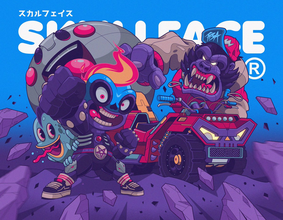 skullfaceph's tweet photo. NEW DROP at @formfunction “Skullface Crew” feat. Junior of @TheBoneArmyNFT now listed! This was a fun fun artwork i did recently!✍🏻

Reserve 2 $SOL
24-Hour Auction once bid is placed

https://t.co/QBS6xlvQXp

#NFTCommunity #NFTCollectors #NFT #SolanaNFTs #Solana https://t.co/jnA9q7BP0K