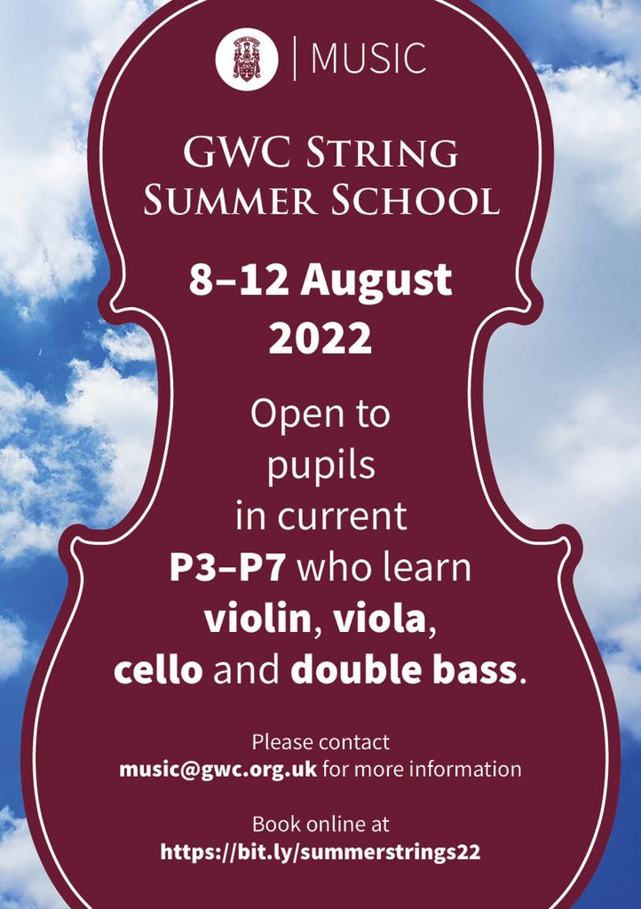 Our Summer Strings course is open to pupils from across Edinburgh and beyond. It’s a great week for younger pupils to gain confidence in ensemble playing and remind them which way up their instrument goes at the end of the summer holidays!
The course costs £180. 
DM for details