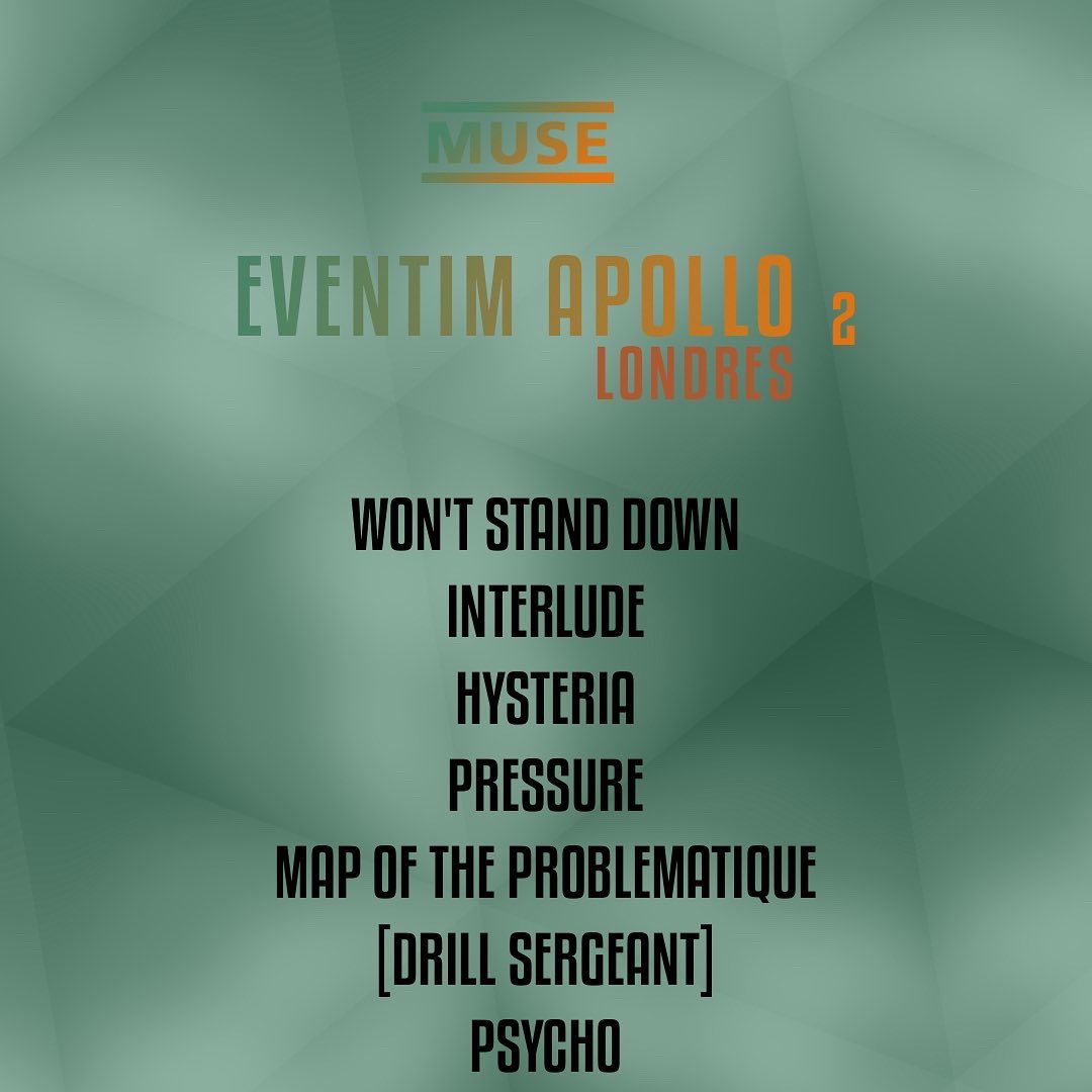 CitizensOfMuse's tweet photo. APOLLO 2 🌖Pour la deuxième
soirée Muse a livré une prestation tout aussi énergique au
publique londonien ! Retour de Map of The Problematique inexistant depuis 2018 ou encore New Born.
Prochain concert à Rock Am Ring 🇩🇪 le 4 Juin. 
#muse #musers #eventimapollo #london https://t.co/KFfdXvFmKM