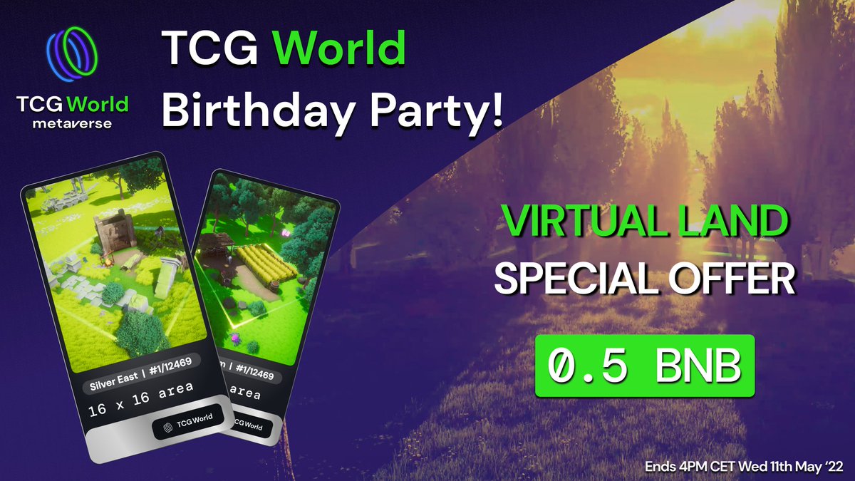 The #TCGBirthday Silver Plot offer was a HUGE success! 🎉🎉🎉Should we keep the party going for a little while longer? #5MoreDays ? 😵

🎂100 RTs &amp; we will keep the offer going for another 5 days and celebrate our birthday in style👇

➡️100 RTs needed
➡️Tag 5 friends
#Metaverse