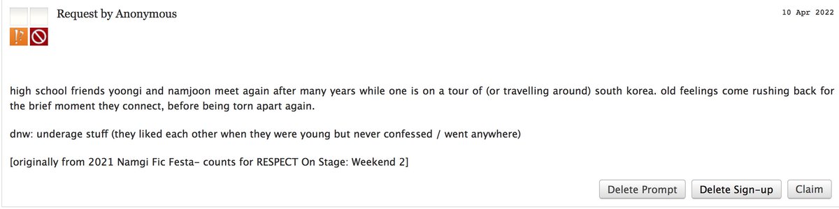 💖 CLAIMING IS STILL OPEN!!! 💖

🌈 to all writers and artists: here are some amazing unclaimed prompts just waiting for their creator soulmate...

💞 prompts page: archiveofourown.org/collections/na…

💞 claiming/sign-up form: docs.google.com/forms/d/18zg99…