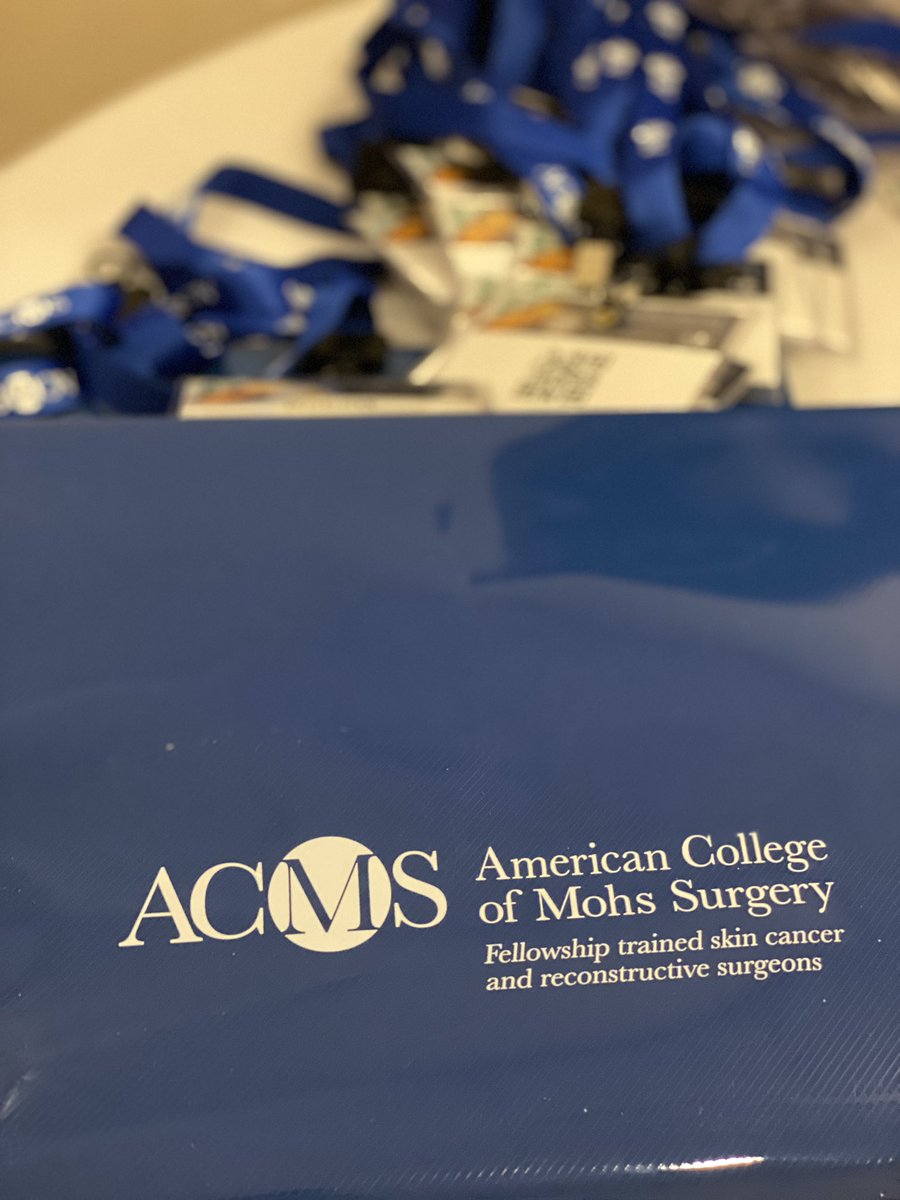 AshleyWysongMD's tweet photo. ACMS Pre-Meeting Workshops start today!! Mohs surgeons from around the country will be descending on Philly to discuss cutaneous oncology, reconstruction, and pathologic excellence! @MohsCollege #ACMS2022 #MohsCollegeAM22 #dermtwitter https://t.co/h9ksX92t9P