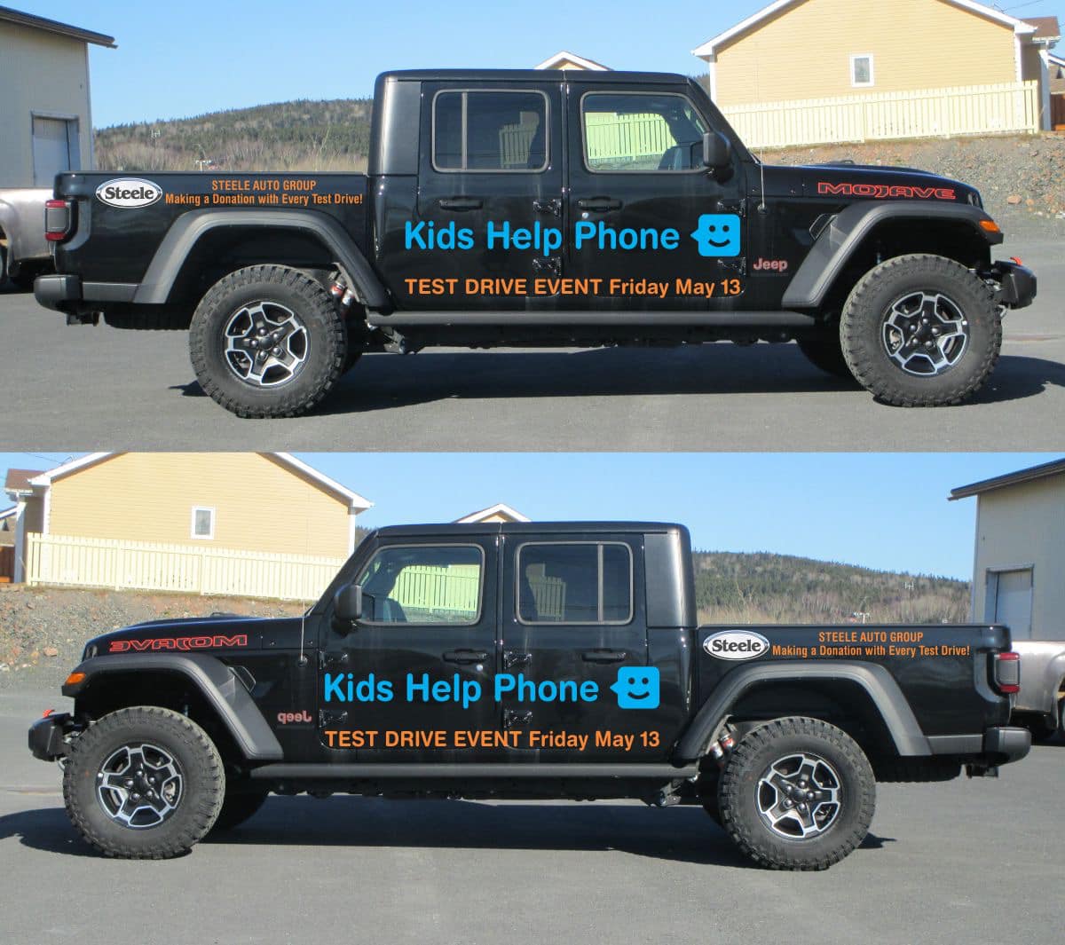 This Friday, May 13th Steele Clarenville Chrysler Dodge Jeep Ram, NL is hosting a Test Drive for @KidsHelpPhone Event!🚘

With every test drive we will make a donation to Kids Help Phone! $1000 gas card giveaway!⛽️

#steeleautogroup #whysteeleauto #kidshelpphone #steelegivesback