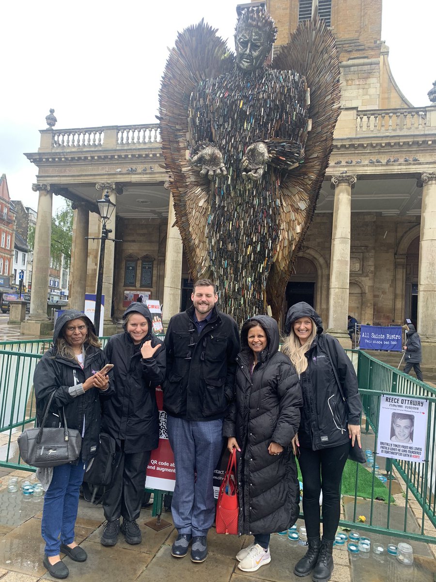 A rainy morning in Northampton with my amazing team taking time out to catch up with each other and having some time to reflect and meet partner agencies working on drug and knife crime in this key local authority <a href="/lauramo68981975/">LauraMorgan</a> #outandabout #knifeangel #OneTeam