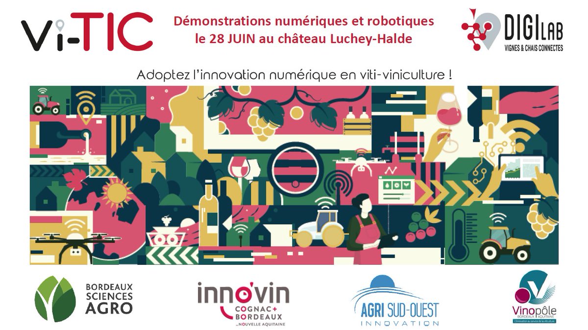 DigiLab (@digilabviti) on Twitter photo Découvrez plus de 30 entreprises de l’#innovationnumérique et #robotique au service de la filière viti-vinicole, le 28 juin au <a href="/lucheyhalde/">Château Luchey-Halde</a> ! Inscription gratuite ! sites.bordeaux-sciences-agro.fr/vi-tic/ #AgTech #AgriTech #VitiTech #viticulturenumérique #viticulturedeprécision #chainumérique Découvrez plus de 30 entreprises de l’#innovationnumérique et #robotique au service de la filière viti-vinicole, le 28 juin au <a href="/lucheyhalde/">Château Luchey-Halde</a> ! Inscription gratuite ! sites.bordeaux-sciences-agro.fr/vi-tic/ #AgTech #AgriTech #VitiTech #viticulturenumérique #viticulturedeprécision #chainumérique