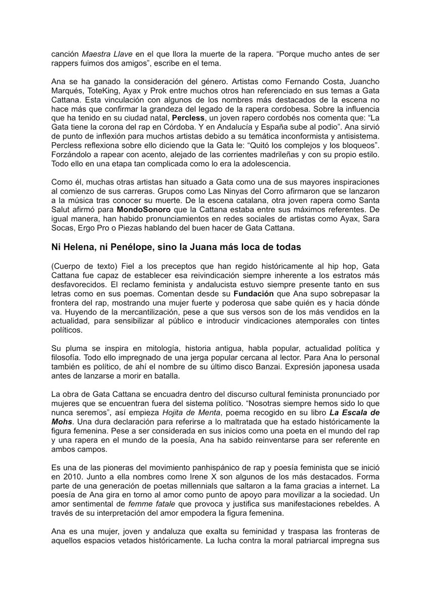 jgsalas12's tweet photo. Hoy cumpliría 31 años la Gata Cattana. Comparto por aquí un reportaje que nos pidieron hacer en la facultad. Gracias a @Percless por aportar su granito de arena a este pequeño homenaje. 

"Estoy sembrando una semilla, que ahora no ves, se verá mañana" 🤍 https://t.co/x0BQkGuB9B