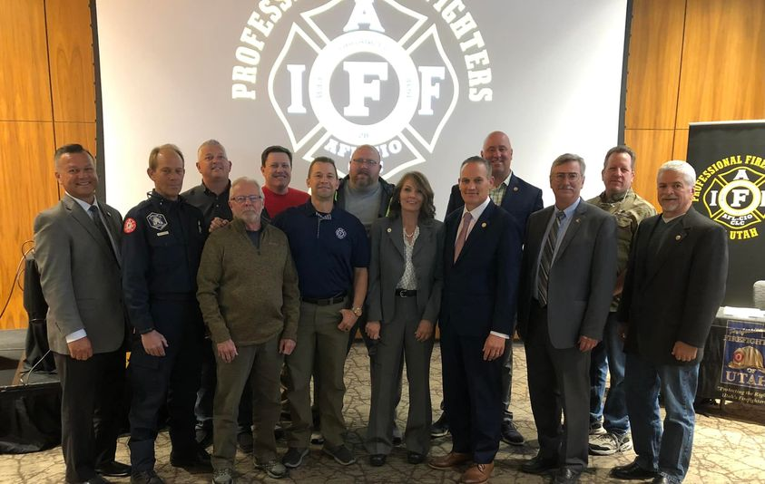 ut_firefighters's tweet photo. PFFU Convention re-elected S/T Susan Davis, DVP2 Tony Allred, DVP4 Zack Hatch https://t.co/gM3W5x61OL