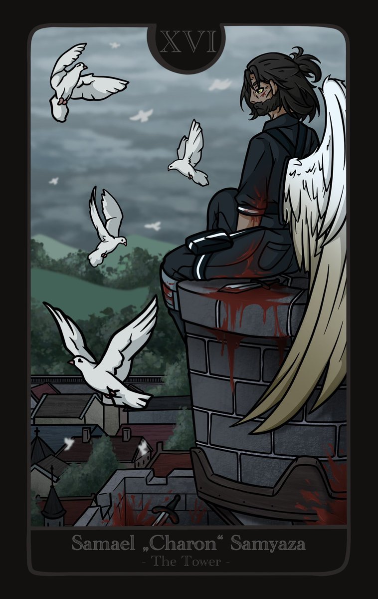 z1cklein's tweet photo. XVI: Charon, The Tower

It’s a beautiful morning in Churchhill, the capital city of Eden. 
The weather is gloomy, the streets are deserted and Charon, Eden’s most wanted criminal 2018, is taking a gaze over his old workplace.
#digitaldrawing #Procreate #originalcharacter #tarot https://t.co/aZJAkGnnPM