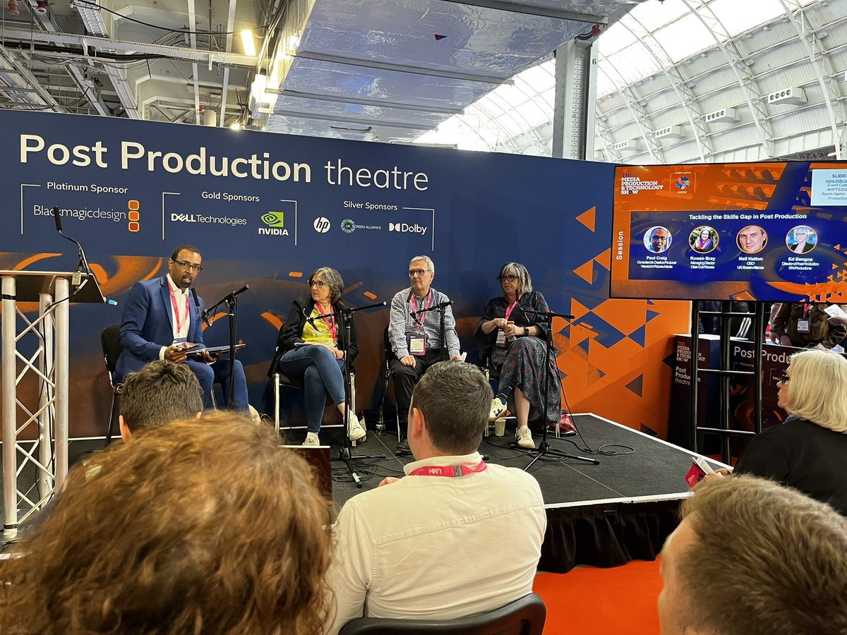 lucyaabrown's tweet image. Great panel on #postproduction &amp;amp; our @LSBU Post Production Technical Operator apprenticeship gets namecheck as a vital pathway to tackling the skills gap @mediaprodshow #MPTS2022 @Paul_Craig_UK, @RowanBray, MD @clearcutpics, @Neil_Hatton CEO @ukscreenalln, @itn&apos;s Ed Bengoa