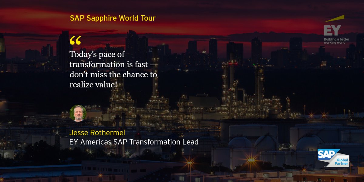 SAP Sapphire is always such a rewarding experience for me as I get to speak to our EY clients, colleagues, friends and SAP professionals in person. Pass by our EY Experience Lounge at Urban Tide to view our SAP solutions demos please do so.
#SAPSapphireOrlando
#EYSAP