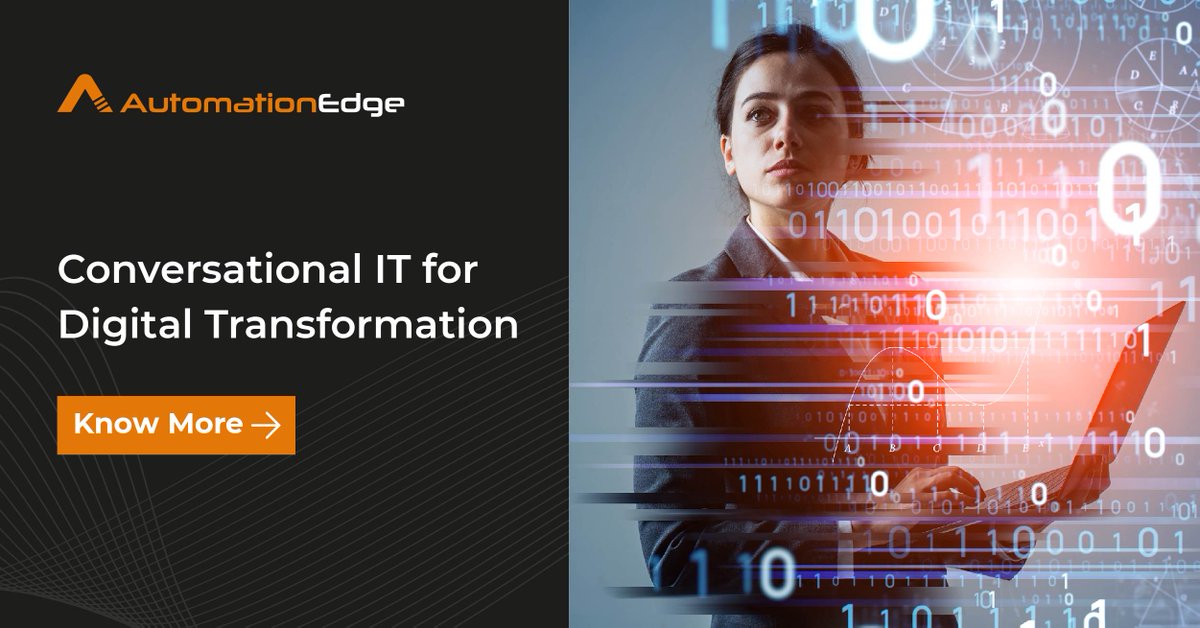 AutomationEdge's tweet photo. It's high time to say goodbye to challenges and hello to #ConversationalIT.
IT professionals require technology that comes with instant resolution and #intelligentconversation. And Conversational IT makes the best case in this scenario.
Know More: https://t.co/N4u813UYLZ https://t.co/NDhf9V1NPZ