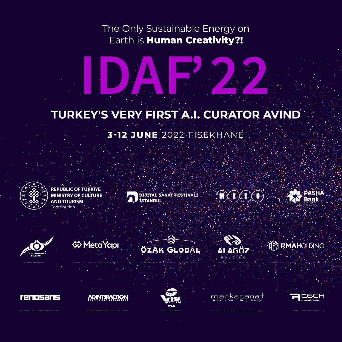 The 2nd Edition of the Digital Art Festival, which will take place in the company of Turkey's first artificial intelligence curator 'Avind', is in Fişekhane on 3-12 June 2022! For details, you can visit digitalartfestistanbul.org #IDSF22 #IDAF22 #FirstAICurator #Avind #Shusha