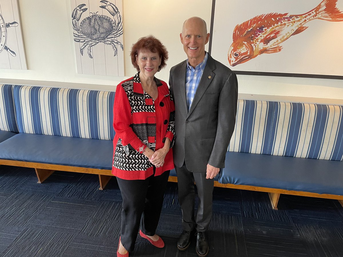 waters_leslie's tweet photo. On Monday, May 9, 2022, I attended Senator Rick Scott’s Roundtable discussion organized by J.J. Beyrouti at the Seabreeze Island Grille, Redington Shores highlighting his “11 Point Plan” to Rescue America. Thank you, Senator. A man with a Plan. #waterswave, 5-11-22 https://t.co/Qr3R7fNcZf