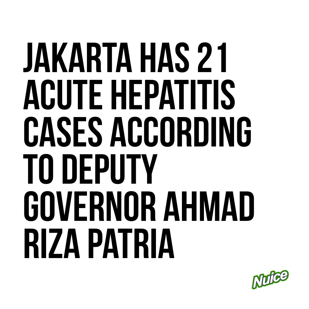 BREAKING | Jakarta has 21 cases of cute hepatitis. The first three cases were reported back in April, all of which were fatal. The Deputy Governor also said that there are adults among the cases but offered no further details.