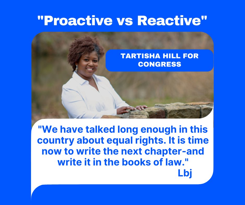 TartishaHill's tweet photo. It is past time for all of #America to have a "fair" chance at #LivingTheAmericanDream." Please support the #ProactiveVSReactive campaign.
#TartishaHillforCongress. https://t.co/pPugoczEdM