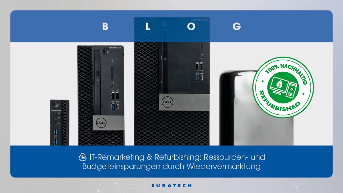 EuratechGmbH's tweet photo. IT-Remarketing &amp; Refurbishing: Ressourcen- und Budgeteinsparungen durch nachhaltige #Wiedervermarktung

Jetzt lesen: https://t.co/glspqmKV8Q

#EURATECH #EURATECHBLOG #Refurbishing #RefurbishedIT #ITAnkauf #Wiederaufbereitung #Remarketing #ITRemarketing #ISO27001 #GreenIT https://t.co/ZJgFrzzeMU