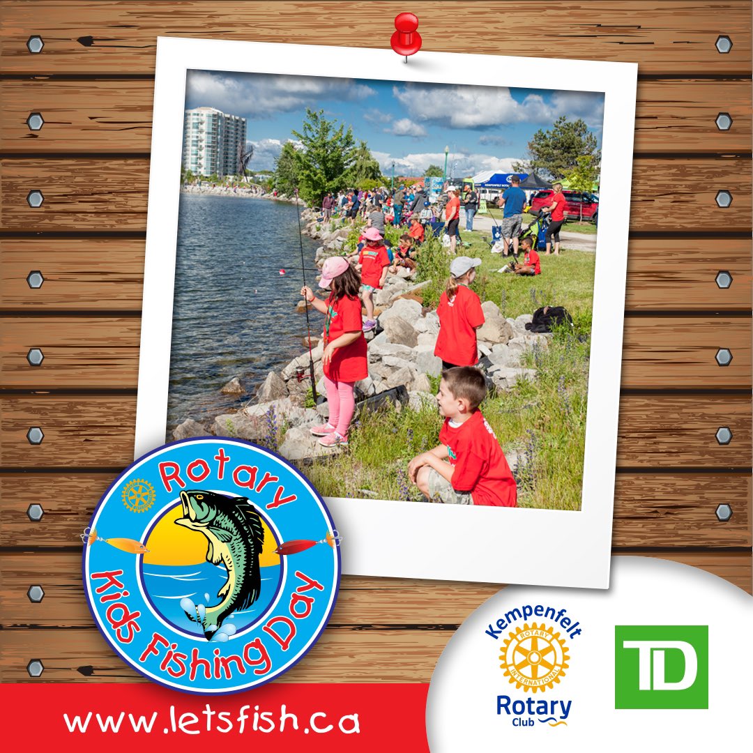 Save the Date!  TD Canada Trust and Kempenfelt Rotary's Kids Fishing Day 2022 is taking place Sunday June 26th from 9am to 1pm.  To take part in this fun and free event, register now at letsfish.ca #Barrie #Rotary #Community #BarrieEvents #LetsFish #DowntownBarrie