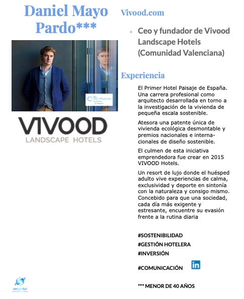 Nuestro fundador y dir. general <a href="/DaniVIVOOD/">Dani Mayo VIVOOD</a>, incluido en la lista de las 150 personas más influyentes del sector turístico español por @SergesturTurism 
Felicitaciones a todos los profesionales elegidos, y gracias por vuestro compromiso con el #turismo.
hosteltur.com/151421_quienes…