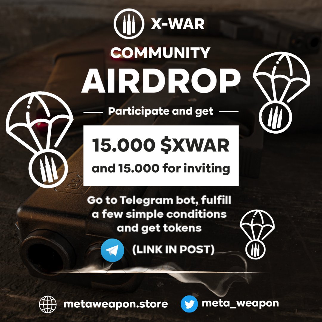 Hello Everyone! 
Today <a href="/meta_weapon/">Meta Weapon</a> announced AD $XWAR - Token P2E Shooter Metaverse

Click this LINK app.leadteh.ru/w/bhsm to avail the $XWAR Token and Follow the procedure. 
#XRP #XRPL #XRPCommunity
#XRPLcommunity #XummCommunity #Airdrops #Giveaway