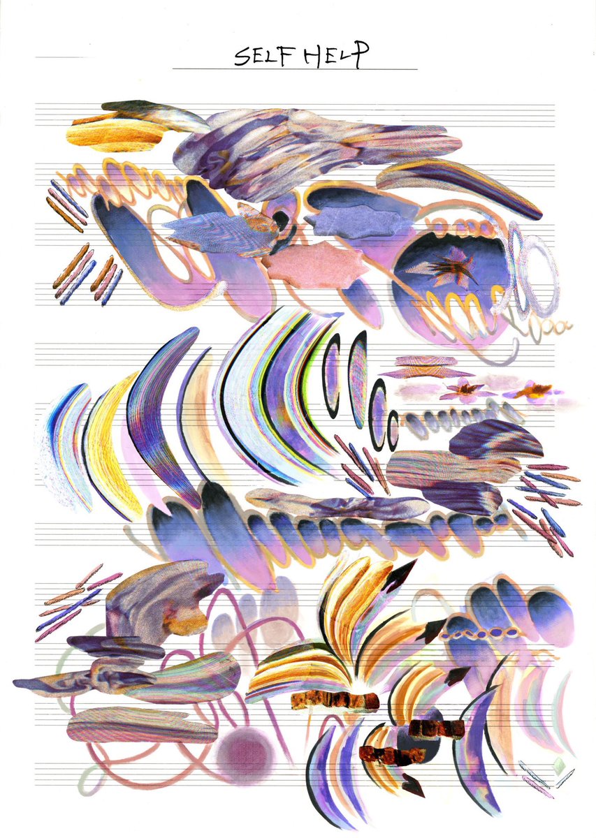 「八木海莉さんの新譜「水気を謳う」の中の4曲を聴き、音から浮かぶ色彩を五線譜に描き」|小指 / 小林紗織のイラスト