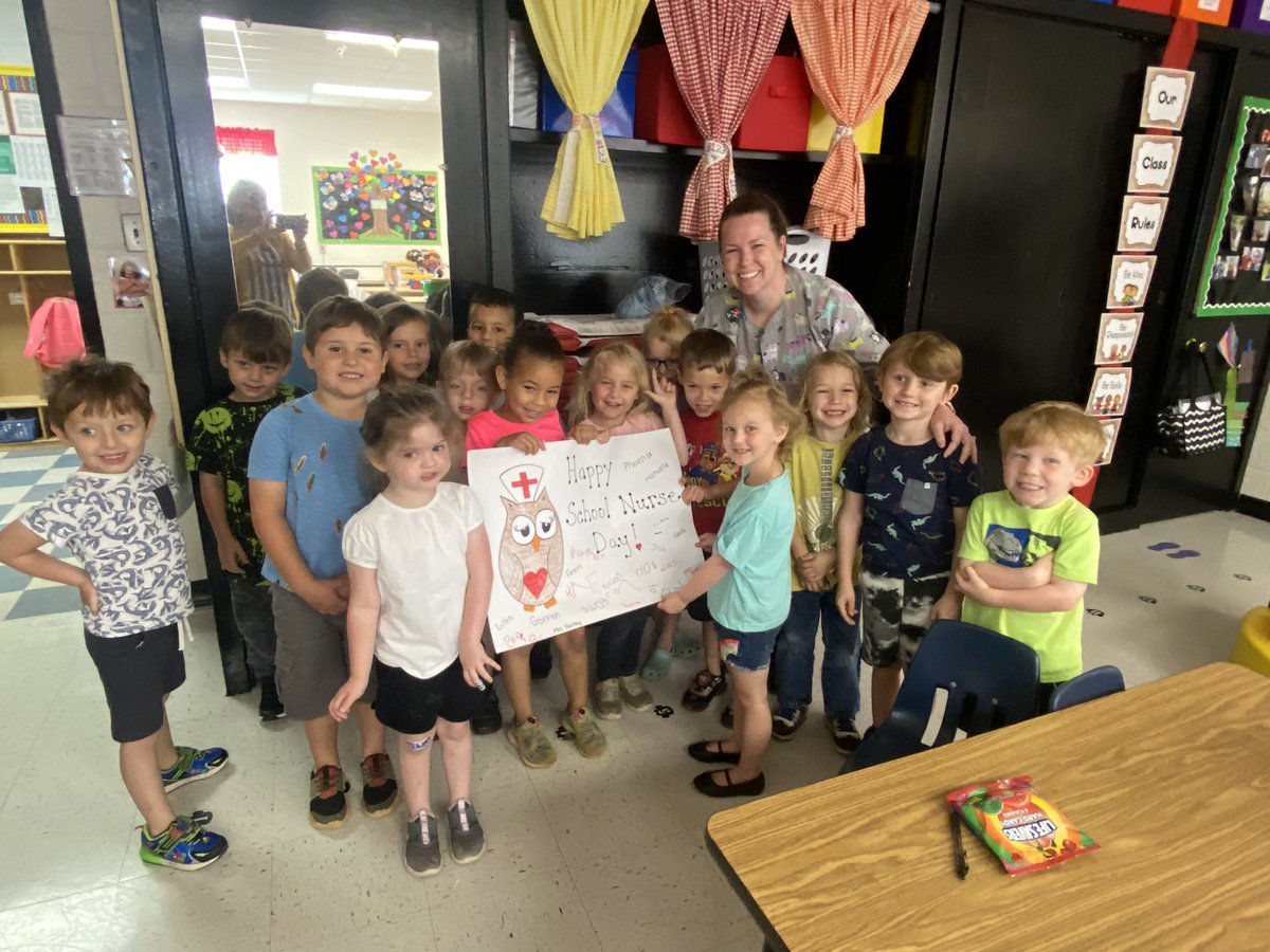 Our Pre-K class loves Nurse Hawn! Thanks for being a “lifesaver!” Happy School nurse appreciation day! <a href="/ves_tigers/">Valdese Elementary</a> <a href="/BurkeCoSchools/">BCPS</a> #ignitelearningBCPS