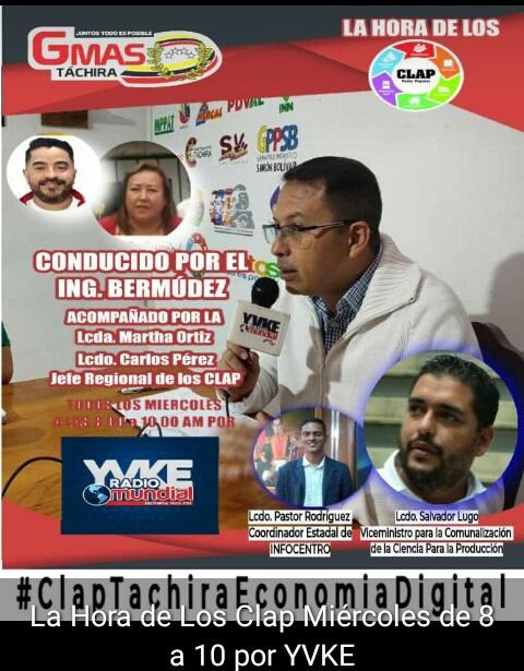 clapssimonrodr2's tweet photo. #ClapTachiraEconomiaDigital Buenos Dias y 100% activa en sintonia de la Hora de los Clap @BermudezJoseA @FreddyBernal @tachira_gmas @TachiraEconDig @ClapParroquia https://t.co/SMW1DHn7wz