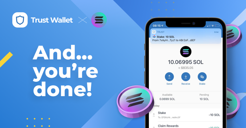 TrustWallet's tweet photo. Congrats! You’re now staking your Solana on the worlds most inclusive crypto wallet. Give yourself a high-five 🙌. 

Here's the deep-dive on our community page⬇️ https://t.co/ue8Wr3HeYd

Why not try some of the other native token staking we have on offer too..? https://t.co/T44F7gqar0